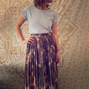 Dusty rose and maroon boho maxi skirt